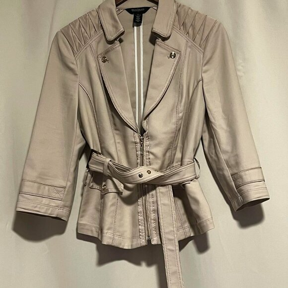 White House Black Market Jackets & Blazers - White House Black Market Belted Jacket Tan Lightweight Size 8